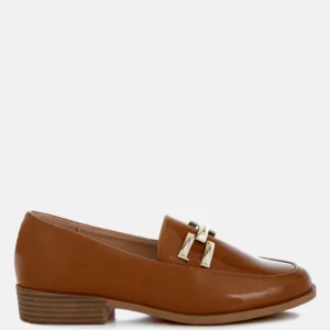 Women Patent Faux Leather Loafers